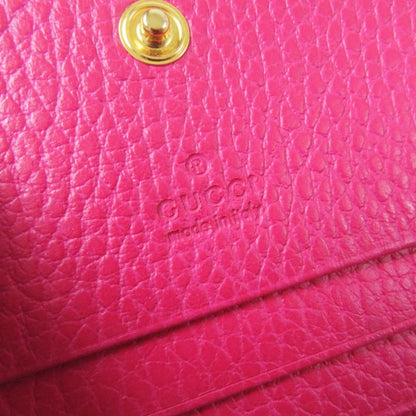 Gucci 456126 GG Marmont Leather Mini Wallet/bifold Wallet Shocking Pink Gold