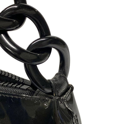 Chanel Shoulder Bag Window Line Clear X Black Plastic Chain Shoulder