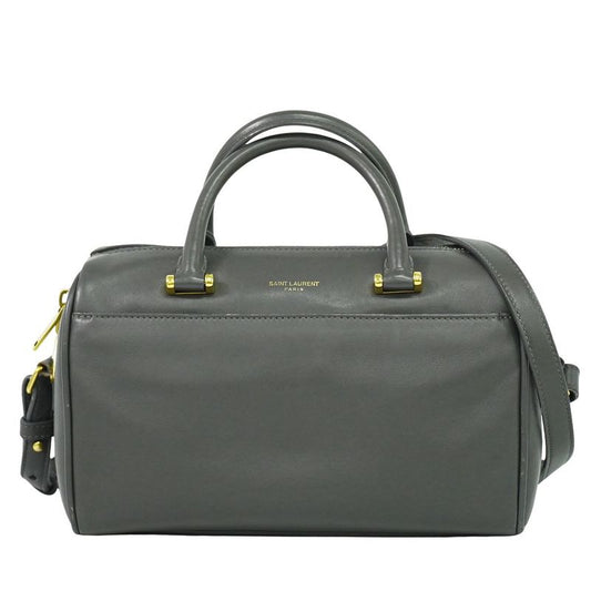 Authentic Saint Laurent Baby Duffle 2WAY Shoulder Bag Handbag Pochette Leather