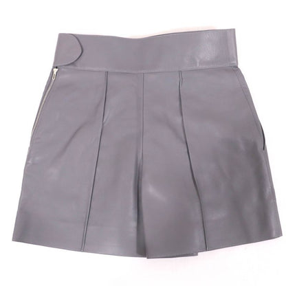 Hermes 2021 Lamb Leather Shorts With D-can Bottoms Gray 38 Made In Italy