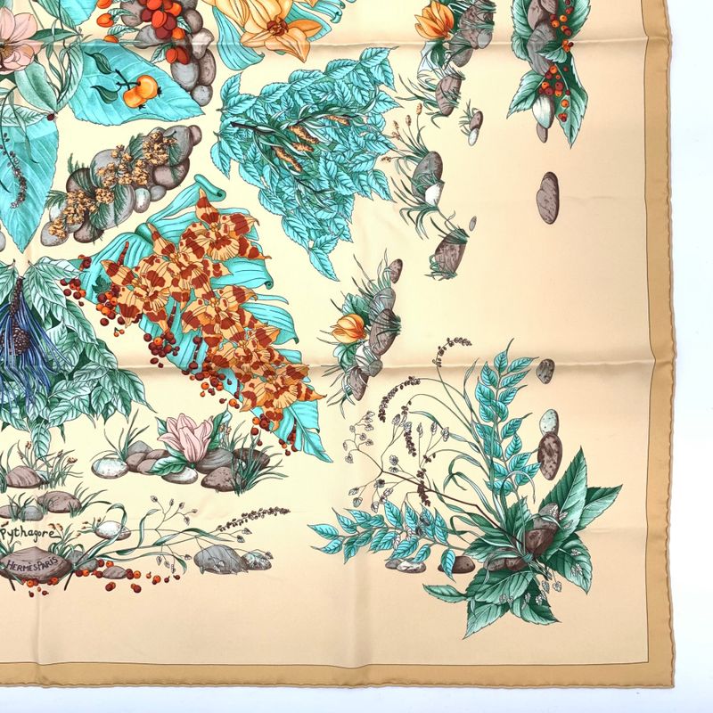 Grade Hermes Carre 90 Pythagore Pythagoras Iro And Multicolor Silk Scarf