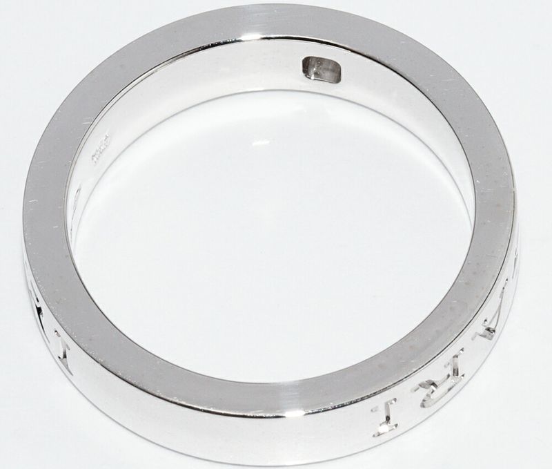 Bulgari Ring 18K White Gold Diamond 1p(004ct) Bzero1 Ring (double Logo Ring )