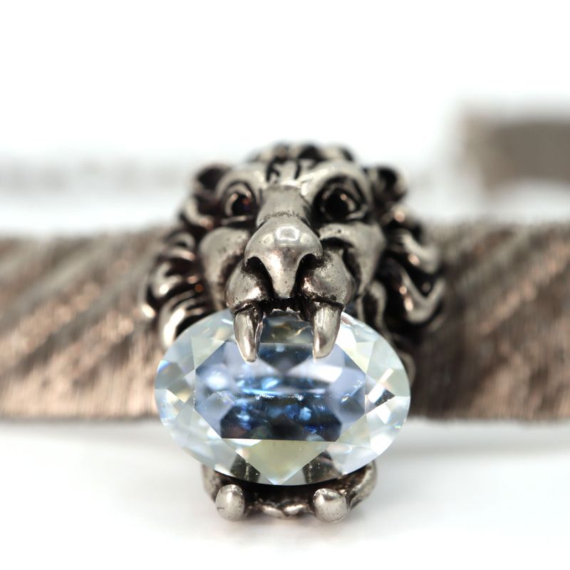 Gucci Lion Head Choker Silver Color Bijoux Necklace Lion Accessories H7055