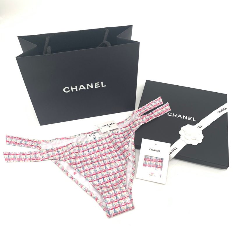 Chanel Swimsuit Bikini Bottom P71328v64080 2022 22M With Box With Camellia