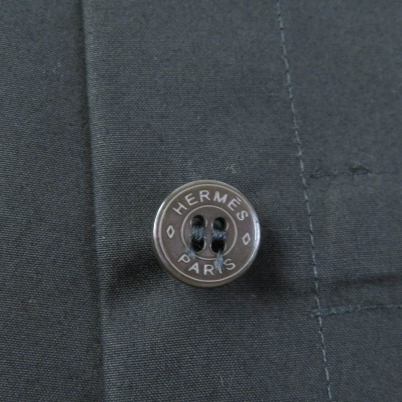 Hermes 23SS 100% Cotton 100% Cotton Embroidered Caleche Serie Buttons Sleeveless