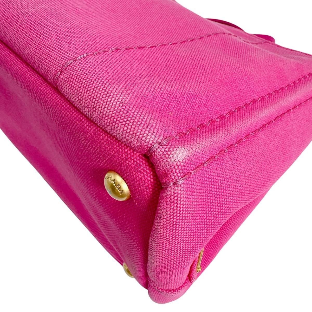 Prada 1 Bg439 Canapa Handbag Mini Tote Bag Pink