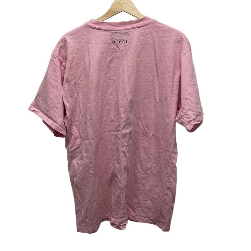 Gucci Short Sleeve T-shirt Size M - 616036 Pink And Red