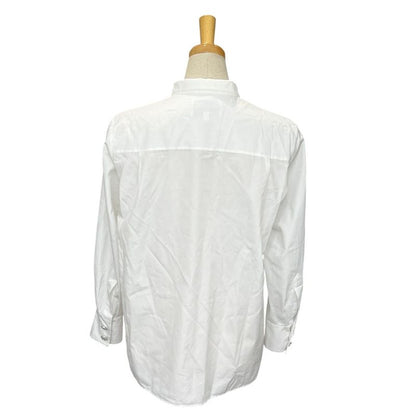 Chanel Blouse Rhinestone Button P59362 Cotton White