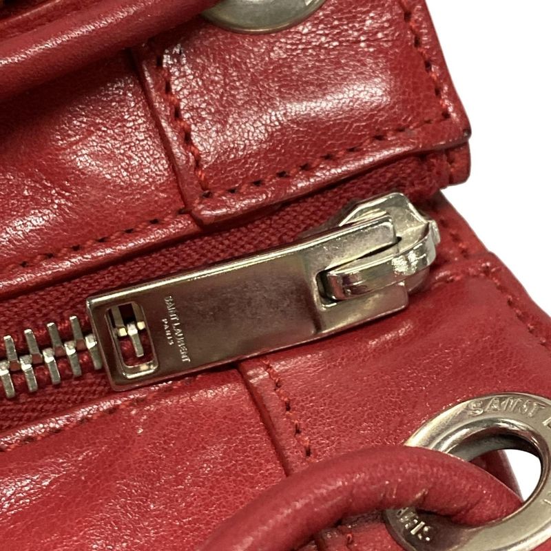 Saint Laurent Paris Shoulder Bag Rider Shoulder Bag 333479 Red Leather