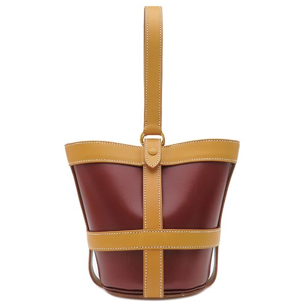 Hermes Handbag Muselière 2 Box Calf Rouge Vif X Natural X Havana Gold Hardware