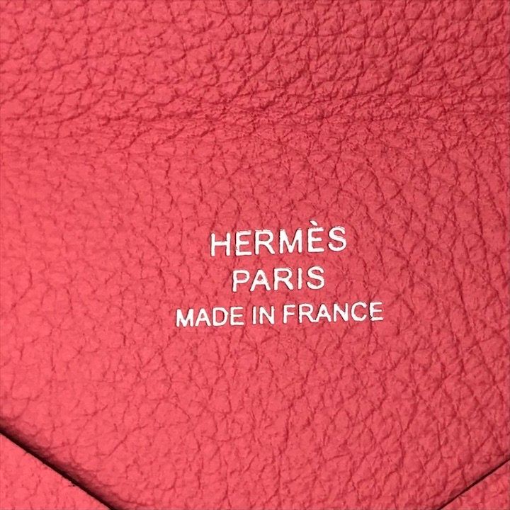 Hermes Calva Coin Case Card Pink Leather