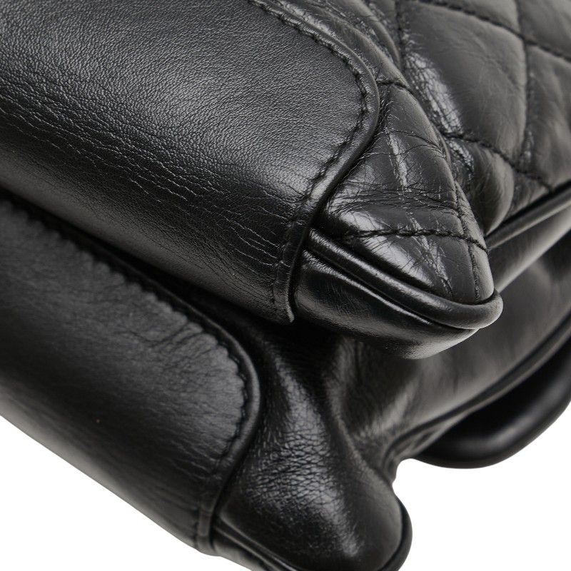 Chanel Coco Mark Matelasse Crossbody Chain Shoulder Bag Black Leather Women