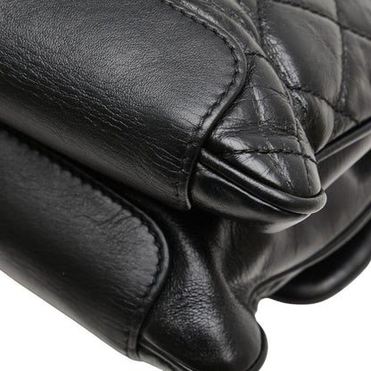 Chanel Coco Mark Matelasse Crossbody Chain Shoulder Bag Black Leather Women