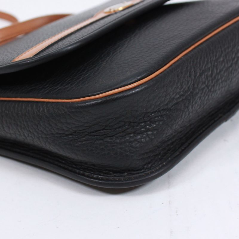 Christian Dior Leather Brown And Black Shoulder Bag Gold