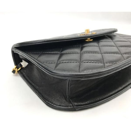 Chanel Quilted CC Logo Turnlock Limited Edition Chain Shoulder Bag Black