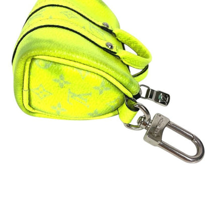 Louis Vuitton Key Holder Porte Cles Mini Keepall M01048 Taiga Leather Yellow