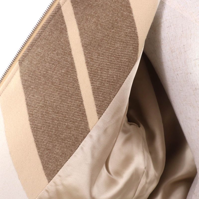 Hermes 22AW 2h0133di Wool Silk Blend Leather Zip Raglan Sleeve Mosaic Coat