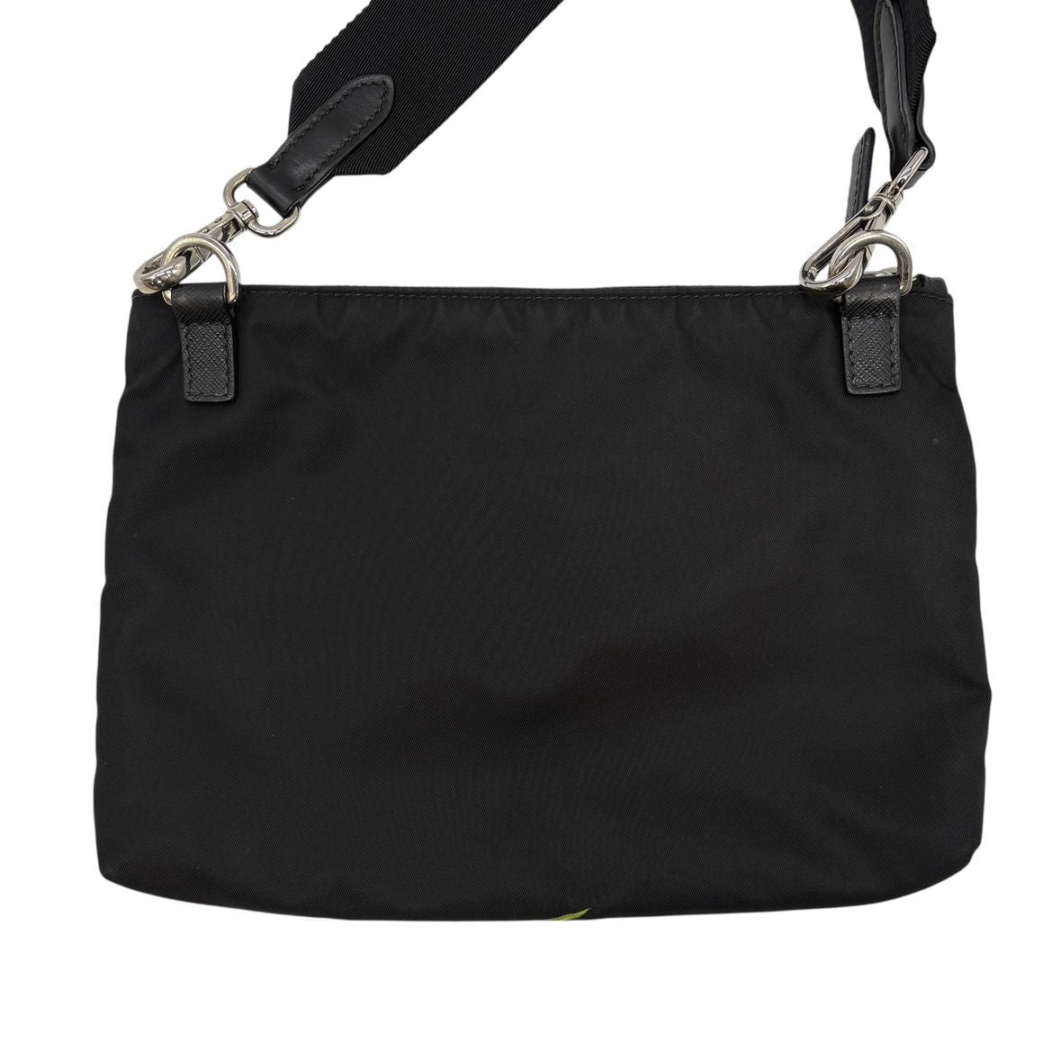 Prada Shoulder Bag Triangle Logo Nylon Universal Frankenstein Silver