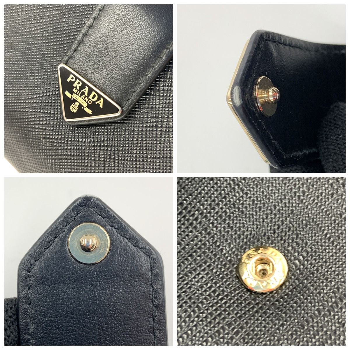 Prada Saffiano Triangle Logo Long Wallet 1mv025 Black