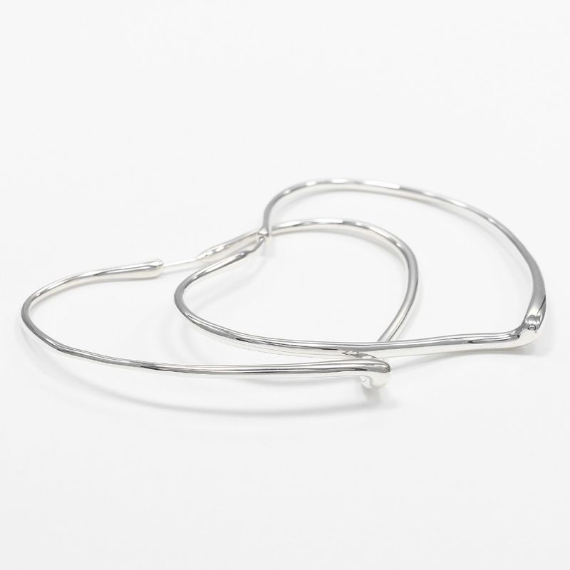 Tiffany & Co Open Heart Large Hoop Silver 925 Ladies 11g Earrings