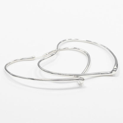 Tiffany & Co Open Heart Large Hoop Silver 925 Ladies 11g Earrings