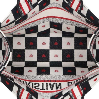 Dior BOOK TOTE Book Tote Heart Pattern Embroidery Logo Tote Bag Women M