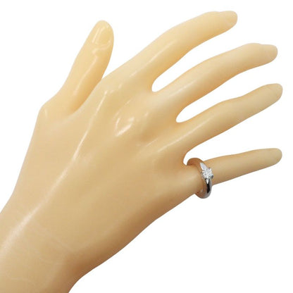 Cartier C De Solitaire 18kwhite Gold With Diamonds #6 Ladies 7.5g Ring