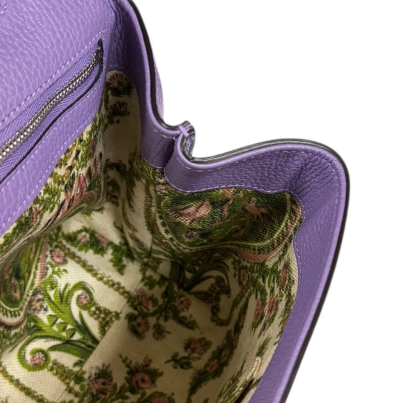 Gucci Daily Bamboo Shoulder Bag Leather 370831 Purple Ladies Gucci