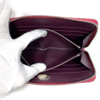 Loewe Round Zipper Long Wallet Pink Red Anagram Wallet