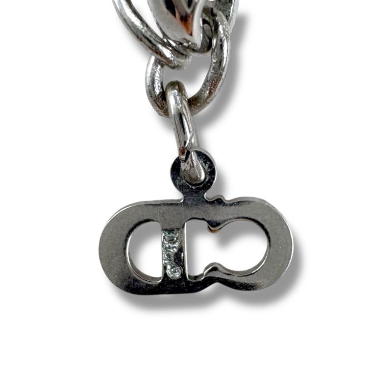 Christian DIOR J'adore E-mail Me Plate Necklace White Silver Color Accessories