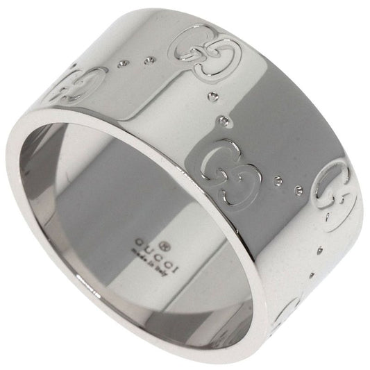 Gucci GG Icon Wide #11 Ring - 18K White Gold Ladies