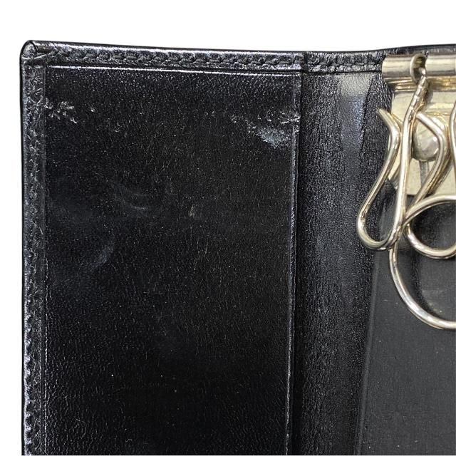 Gucci 131928 6-stack Key Case Key Ring Sherry Line Web Stripe Leather Black