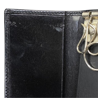 Gucci 131928 6-stack Key Case Key Ring Sherry Line Web Stripe Leather Black
