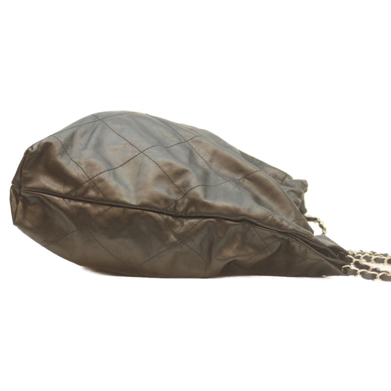 Chanel As3262 Black Shiny Calf Svhardware Chanel 22 Large Shoulder Bag Silver