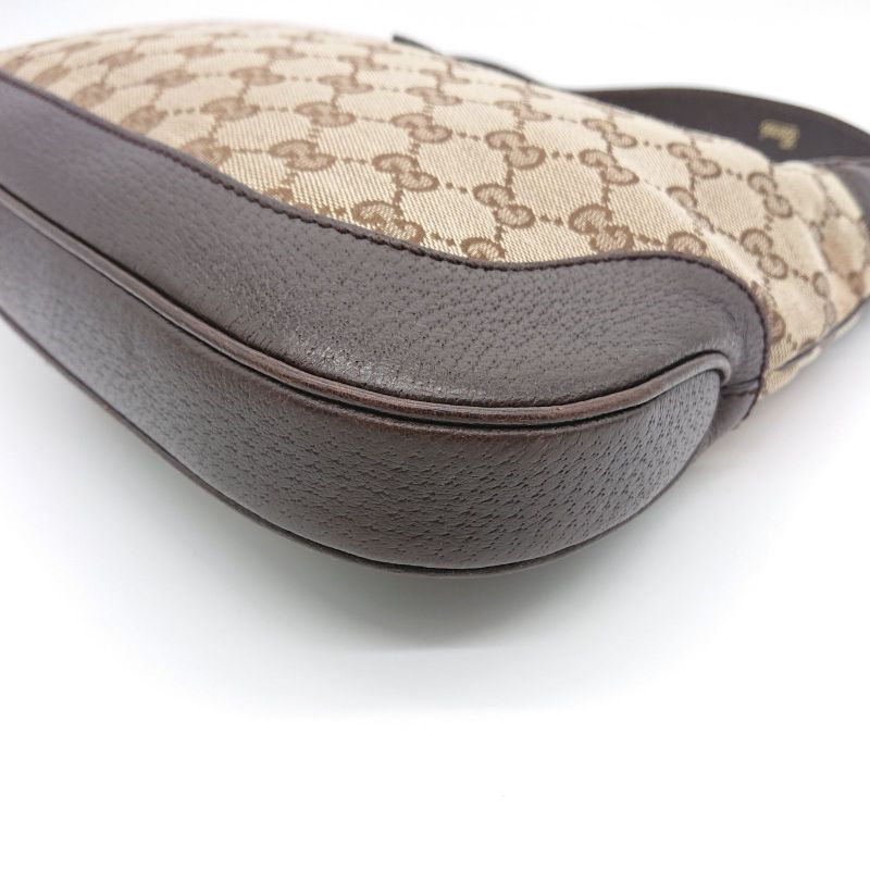 Gucci Hobo New Jackie Sherry Line GG Canvas Handbag Leather Beige Brown