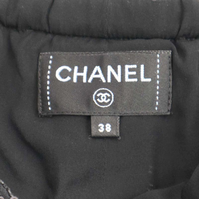Chanel Sequined Cropped Pants P72606v63994 Black 38