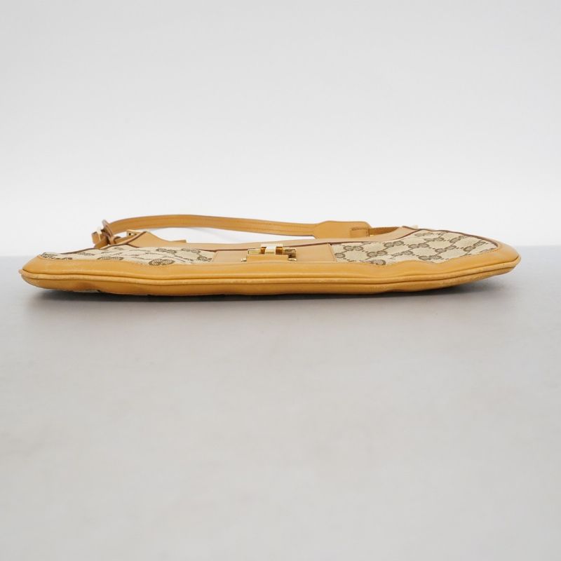 Gucci Shoulder Bag GG Canvas 001 4128 Canvas Beige Gold Hardware Women