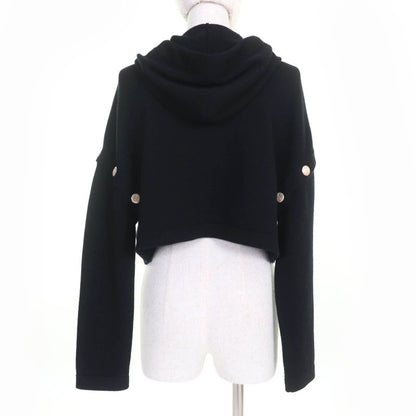 CHANEL P72799k10443 100% Cashmere Coco Mark Button 2WAY Cropped Knit Hoodie