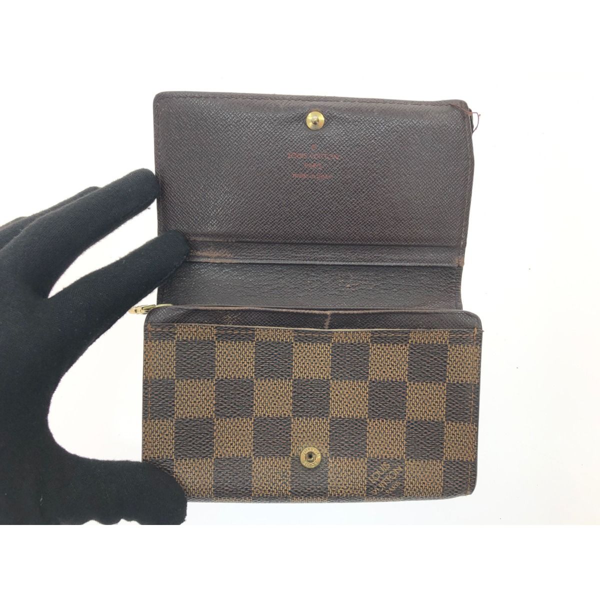 Louis Vuitton Women's Bifold Wallet L-Shaped Zipper Damier Portomone Bier