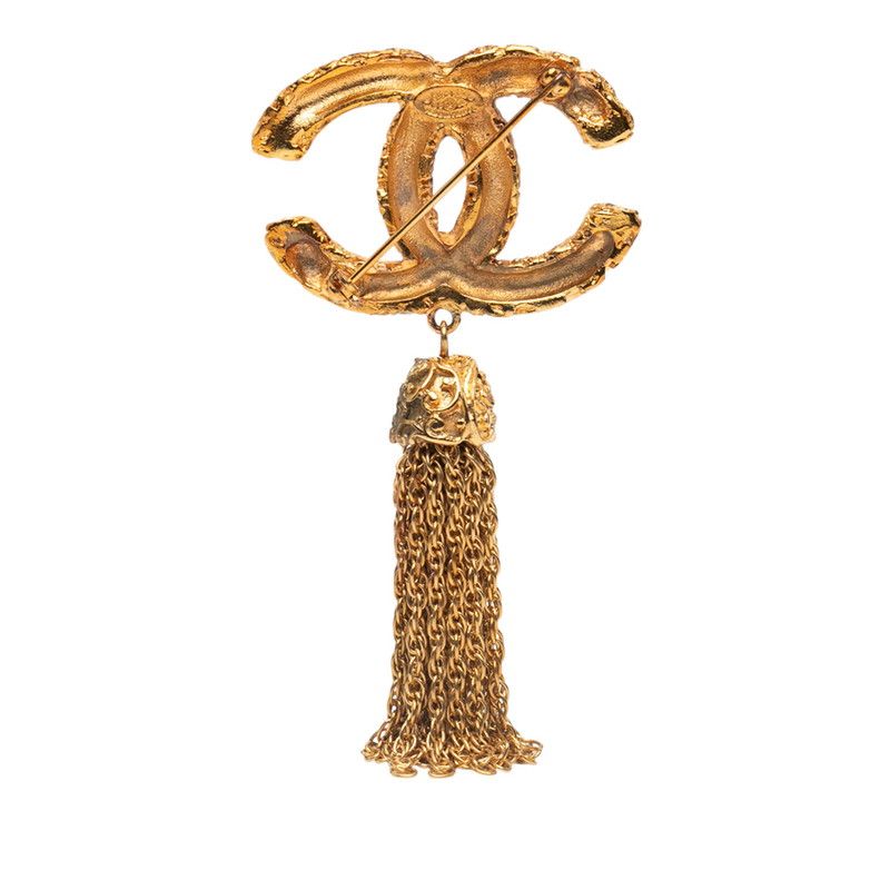 Chanel Vintage Coco Mark Yogan Lava Fringe Gold Plated Ladies Chanel