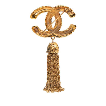 Chanel Vintage Coco Mark Yogan Lava Fringe Gold Plated Ladies Chanel