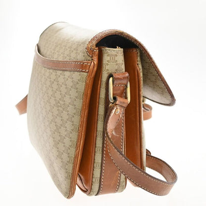 Celine Shoulder Bag Macadam Pattern Brown Leather 04ka747