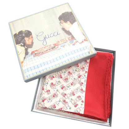 Gucci X Liberty Flower Print Silk Beige Red Scarf 1126 Gucci