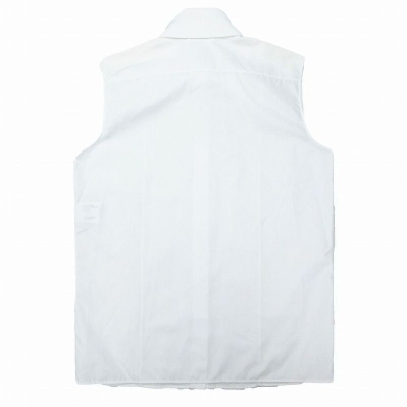 Chanel P63258v48585 Bow Tie Sleeveless Coco Mark Button Blouse Top White Size S