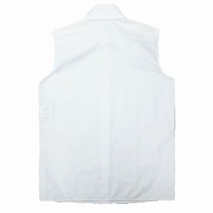 Chanel P63258v48585 Bow Tie Sleeveless Coco Mark Button Blouse Top White Size S