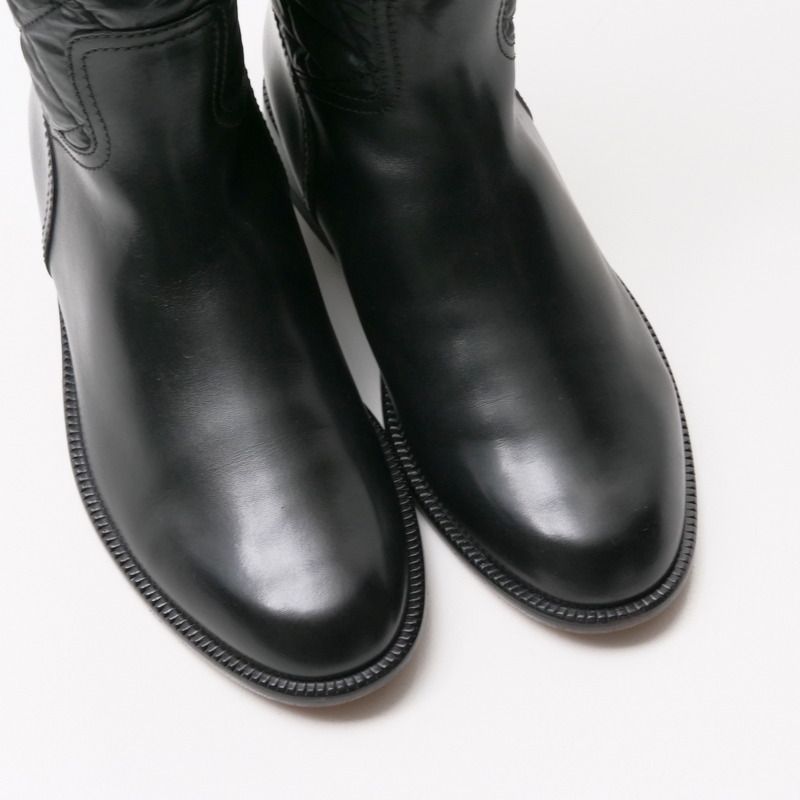 Chanel Boots Size 37 Matelasse Long Boots Shoes CC Logo Coco Mark Leather Black