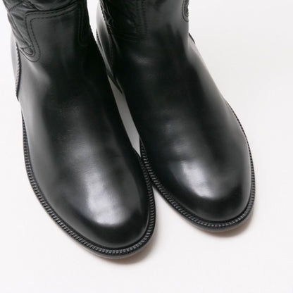 Chanel Boots Size 37 Matelasse Long Boots Shoes CC Logo Coco Mark Leather Black
