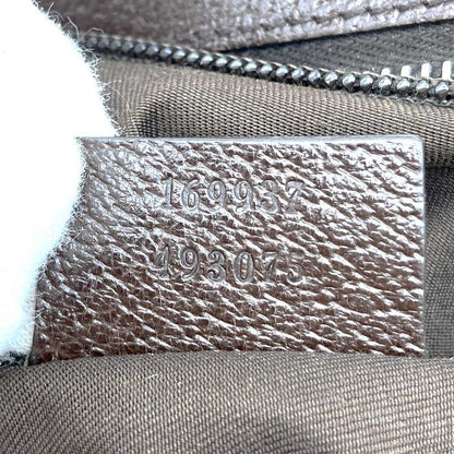 Gucci 169937 GG Canvas Sherry Line Shoulder Bag Leather Brown Ladies Men