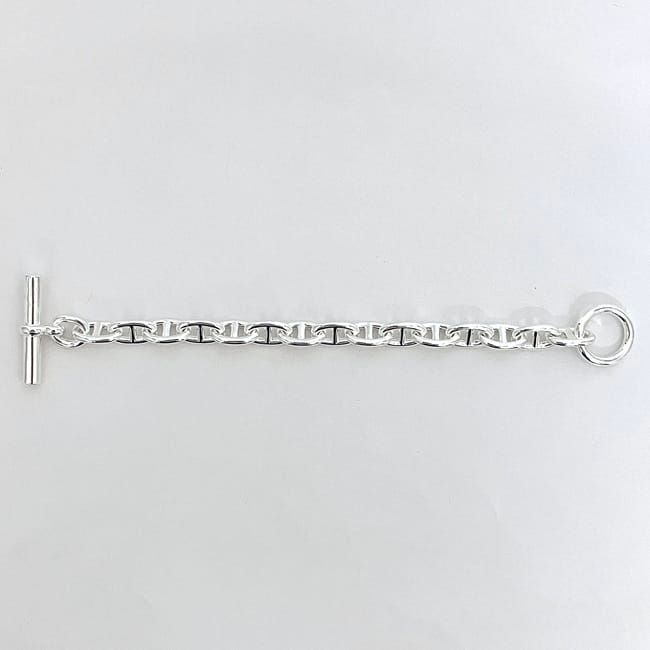 Hermes Bracelet Chaine D'ancre MM 15 Frames Silver Excellent Condition Ag