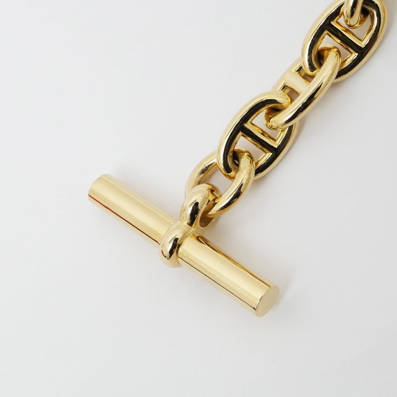 Hermes Chaine D'ancre PM Necklace 750 YG Yellow Gold 43 Pieces 109.6g